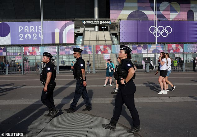 Tight security measures around the closing ceremony of the Stade de France stadium, Saint-Denis, France