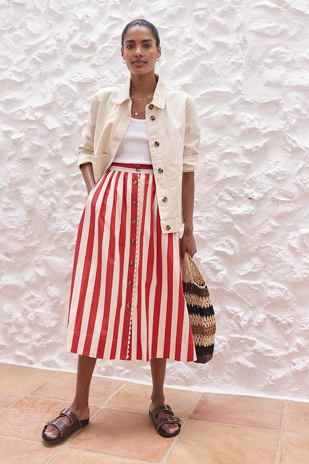 Striped skirt, £150, wyse london.com