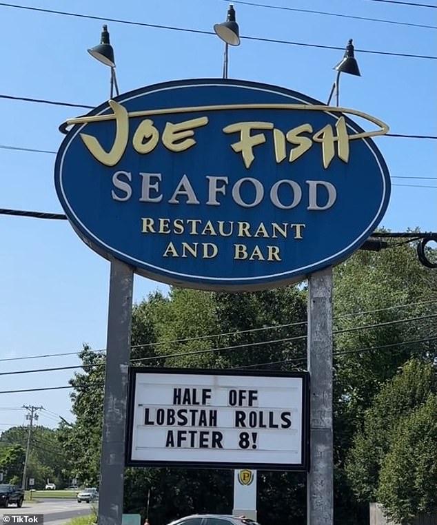 He shared a video of himself gorging himself on a Big Kauna lobster roll at Joe Fish seafood restaurant in North Andover, Massachusetts, seen here.