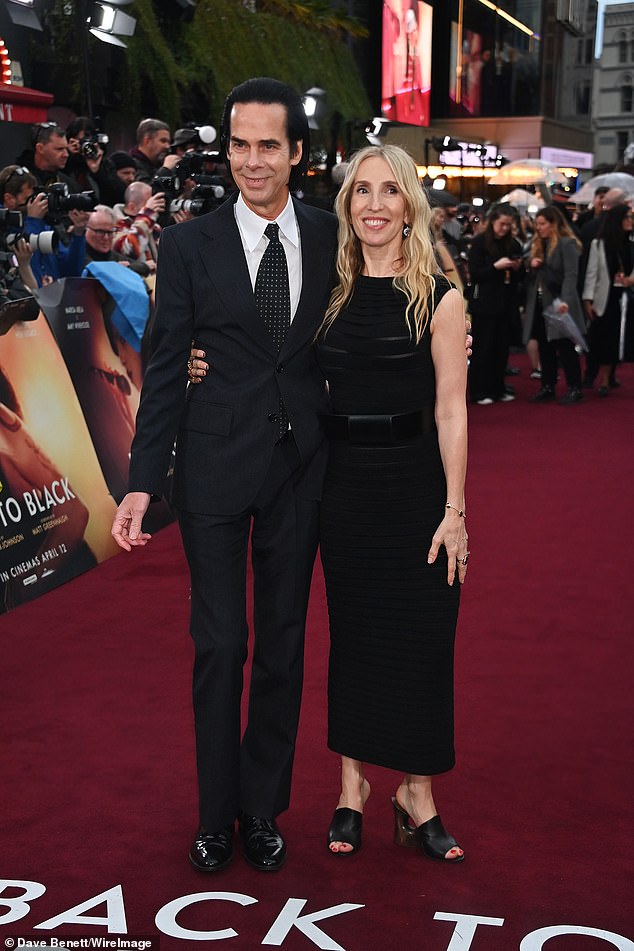 Nick Cave and Sam Taylor-Johnson attend the world premiere of "Back to the black" at Odeon Luxe Leicester Square on April 8, 2024