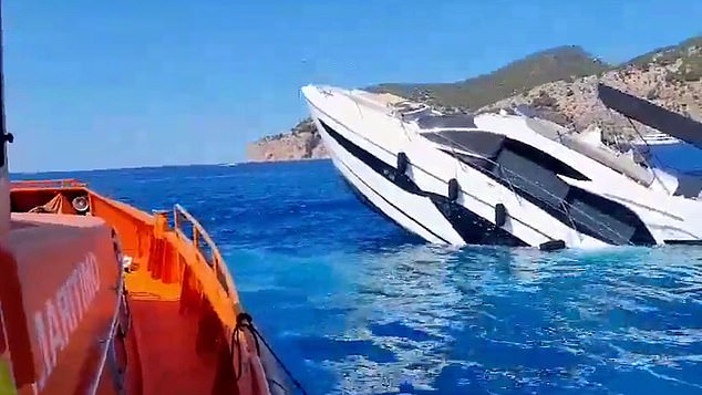 The yacht finally sank at around 5pm local time last night. Spanish police have yet to release a statement on the reason for the sinking of the luxury vessel.