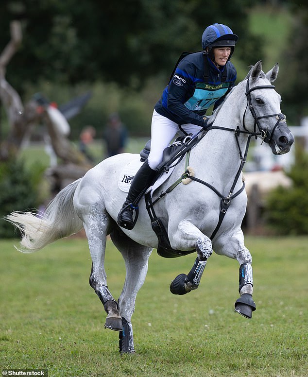 It wasn't just Zara who looked regal at the Gloucestershire event, but also her majestic white horse.