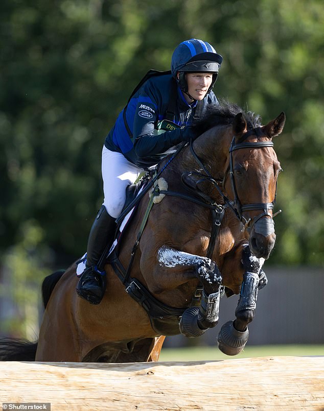 The mother-of-three, who recently appeared in an ITV documentary on horse riding, looked focused throughout the event.