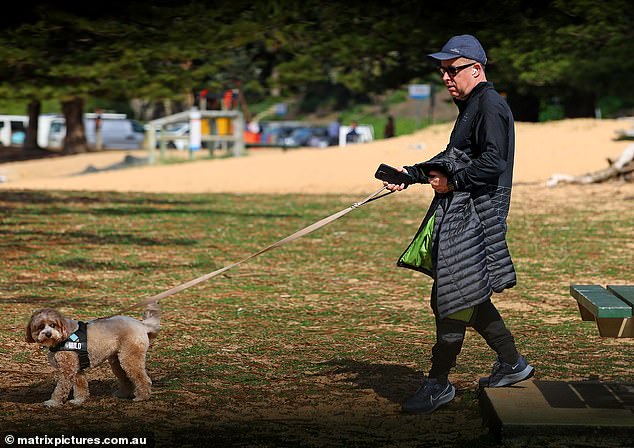 The former chief executive was pictured walking his dog on the northern beaches the day after a scathing review blamed him for damaging the airline's reputation last week.