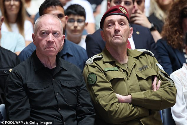 Israeli Defense Minister Yoav Gallant (left) has warned Iran and Hezbollah to avoid retaliatory attacks against Israel. He is pictured with Army Chief of Staff Herzi Halevi.