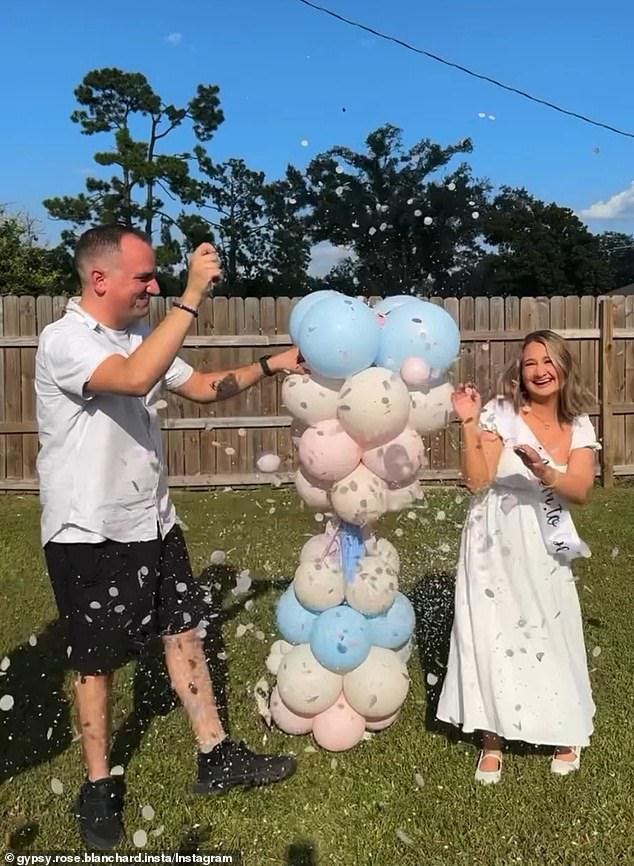 The Munchausen syndrome by proxy sufferer took to Instagram on Saturday to share a video of an adorable gender reveal party she and Urker held.