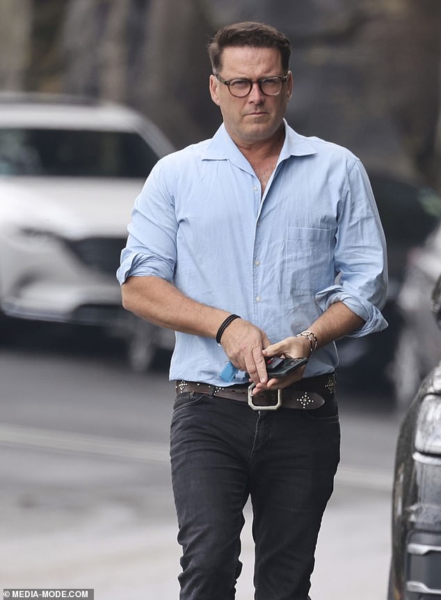 The Today presenter showed off his slim physique as he arrived for a family lunch at the exclusive Sails on Lavender Bay restaurant in Sydney.