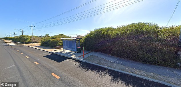 The man approached the woman at bus stop 17254 (pictured) on Read Street in Waikiki, on the southern outskirts of Perth.