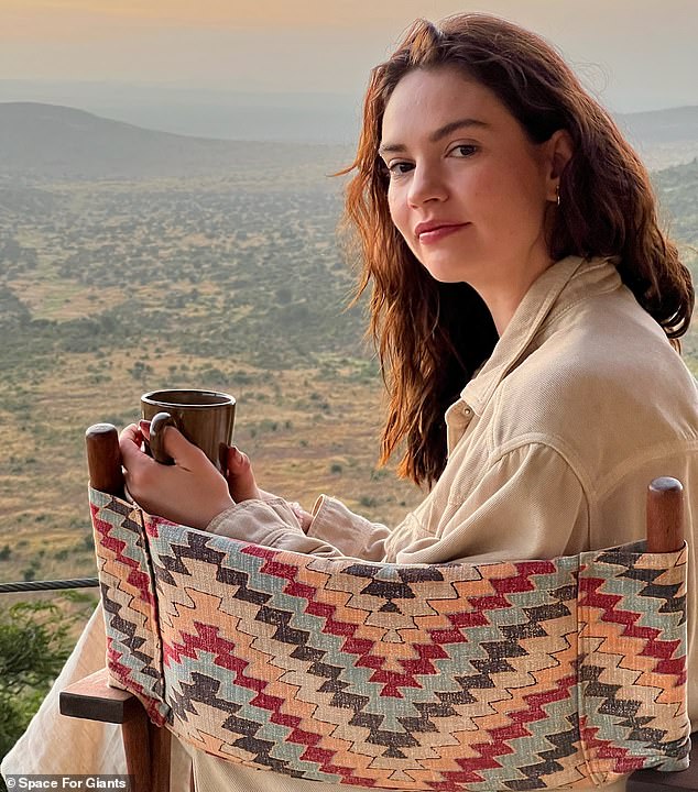 Lily James has taken a break from filming her new drama Swiped to embark on a wildlife conservation mission in Kenya.