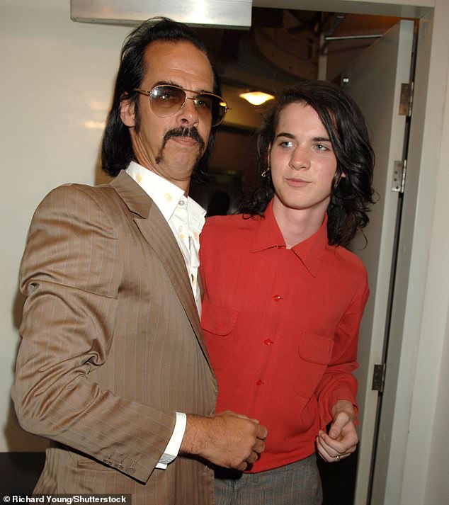 Jethro (pictured right), who battled drug addiction, died in Melbourne in 2022 two days after being released from jail (pictured left, Nick Cave)