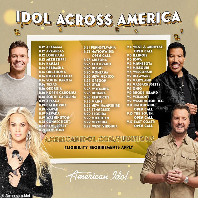 Nationwide auditions have begun for Season 23 of ABC's American Idol, and Luke, who reportedly makes $12 million per season, is returning for his seventh consecutive year to serve as a judge alongside Lionel Richie and newcomer Carrie Underwood.