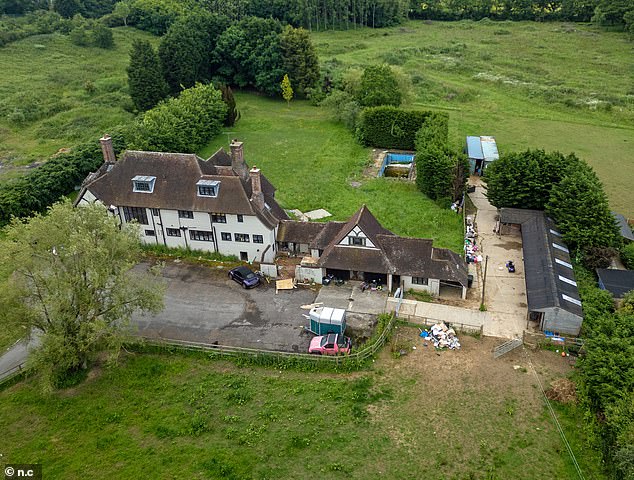 The Horsham, West Sussex, home has been put up for sale for £1.5million after the former glamour model was evicted by bailiffs for failing to make her mortgage payments.