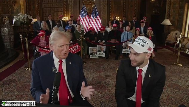 Former President Donald Trump discussed politics, music and issues affecting the younger generation of voters during an interview with 23-year-old livestreamer Adin Ross on his Kick show last week.