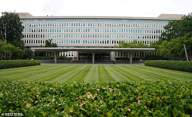 Former colleagues said the CIA would never take proactive steps to protect agents like Lagunas. Pictured: A view of the main entrance to CIA headquarters in Langley, Virginia