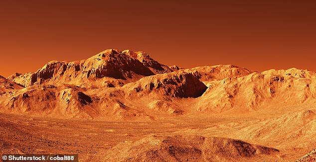 Their analysis of seismic data led to the conclusion that there is a deep layer of fractured igneous rock (cooled magma) saturated with water (artist's impression of Mars).