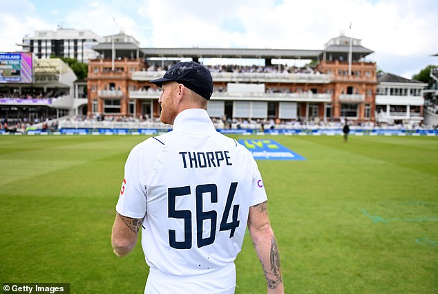 Ben Stokes donned a shirt bearing Thorpe's name and cap number ahead of England's Test match against New Zealand.