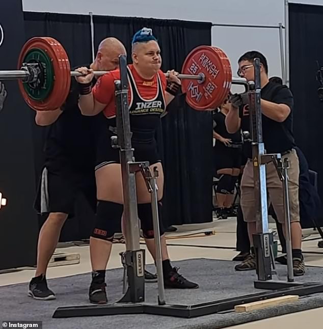 The transgender athlete currently holds multiple weightlifting records in the women's division.