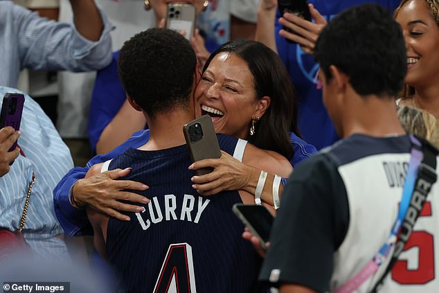 Curry's mother Sonya, who also competed in her son's Olympic final, was furious at the officers in the footage.