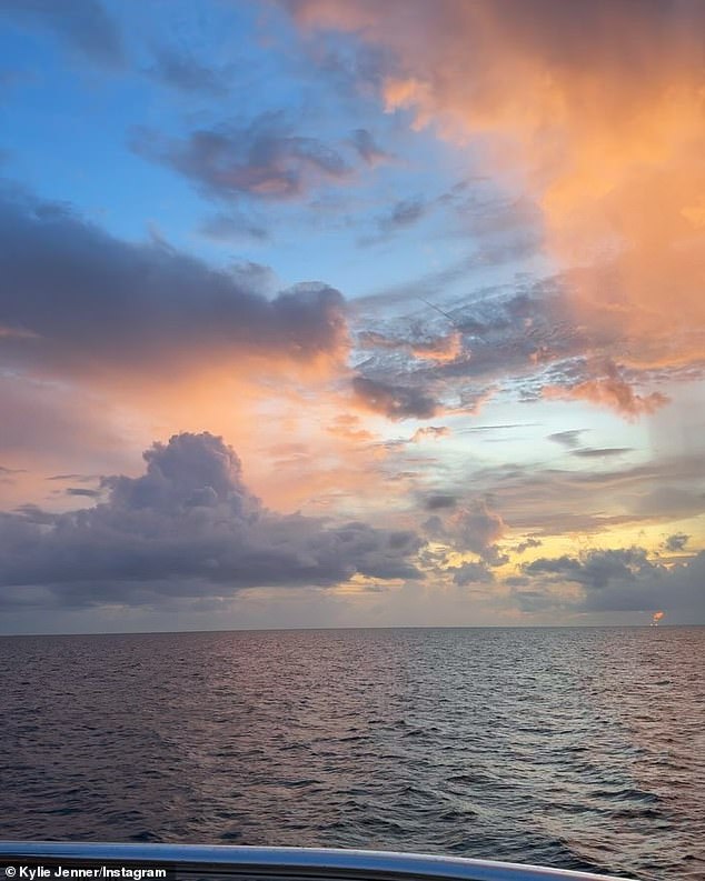 She also posted a photo of the calm, rippling ocean during a beautiful sunset.