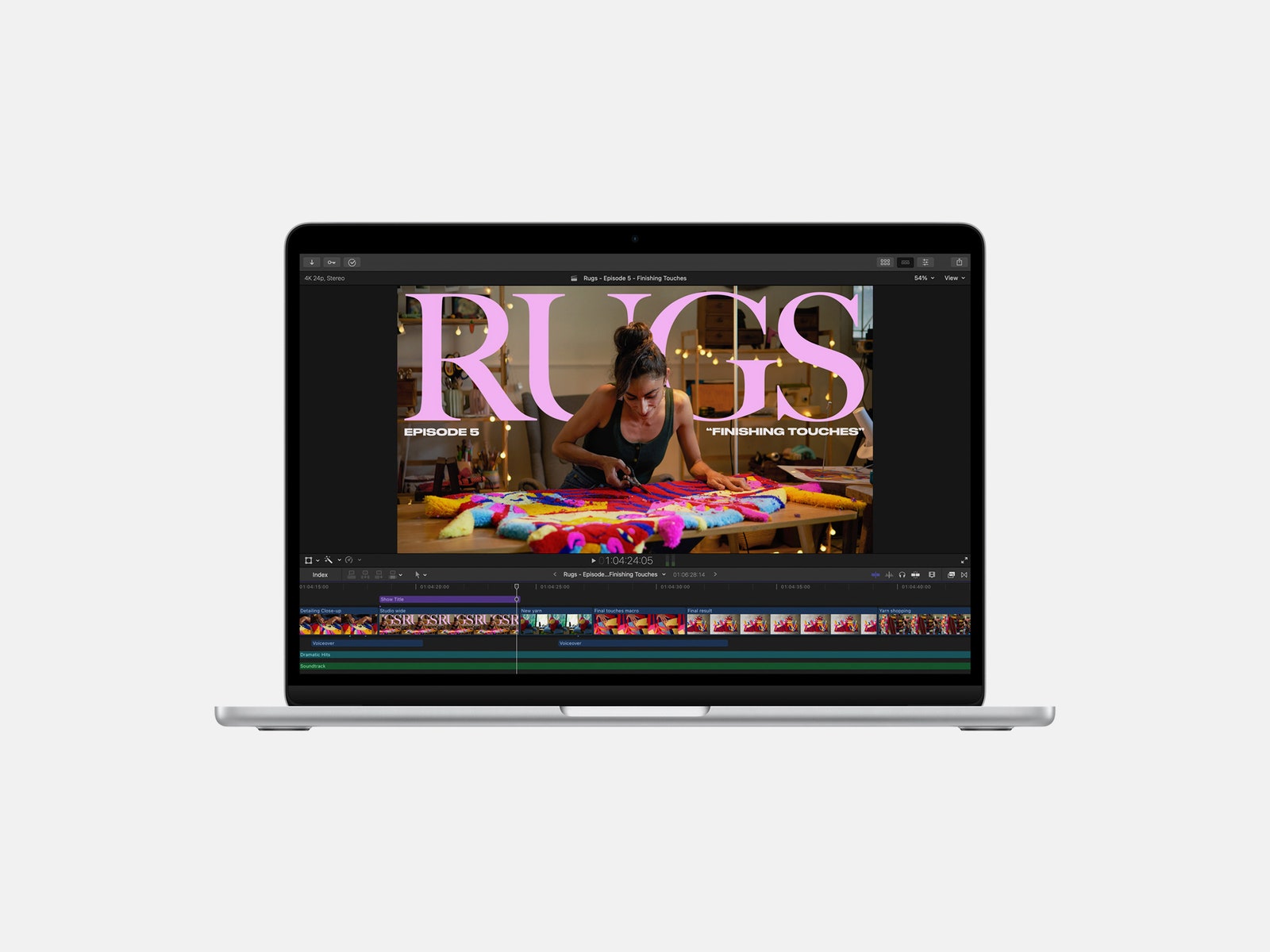 MacBook Air with M2 showing Final Cut Pro