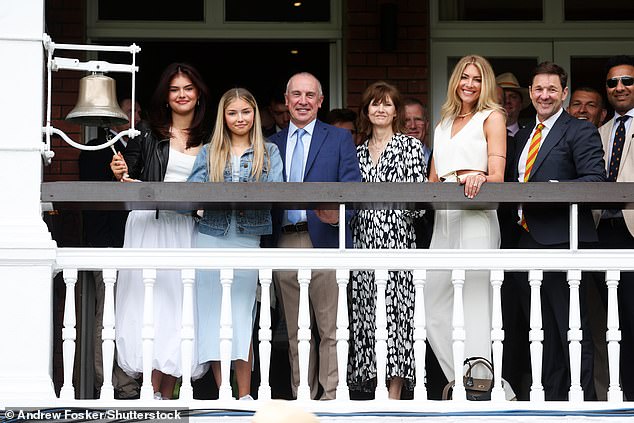 Anderson was watched by his family at Lord's, who rang the bell before the start of play.