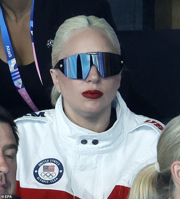 Lady Gaga kept her poker face at the Paris La Defense Arena with the help of her Versace sunglasses