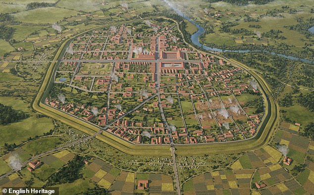 Wroxeter – or Viroconium Cornoviorum as it was known – was founded in the 90s AD and was a prosperous city of the Roman Empire in Britain, once as large as Pompeii (artist's impression)