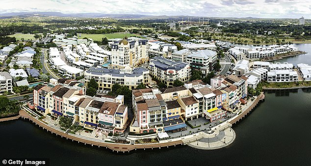 The suburb, just a 10-minute drive from the Southport shopping district and Surfers Paradise, sits on an idyllic lakefront, with restaurants and cafes lining the waterside boulevard.