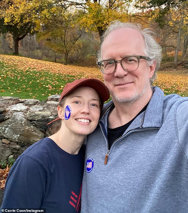 The outspoken Democrat then made a traditionalist gesture, confessing that her husband of nearly 11 years, Pulitzer Prize-winning playwright Tracy Letts (right, pictured in 2022), 