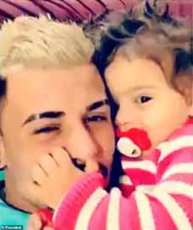 Matheus Ferreira with his daughter Kerollyn Ferreira, who was allegedly murdered by her mother and abandoned in a garbage container last Friday