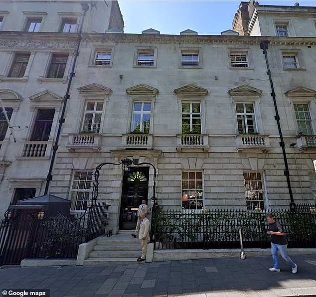 She made sure the luxurious venue was equipped with an open bar and arranged for six 52-seater buses to transport people back to hotels around the city (exterior view of Annabel's)