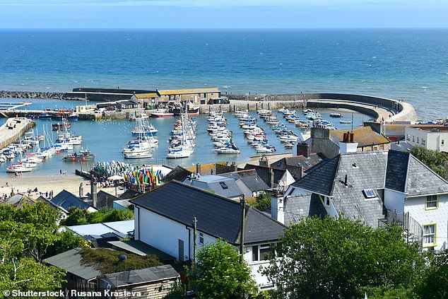 Above you can see the pretty harbour of Lyme Regis, which is located on the Jurassic Coast.