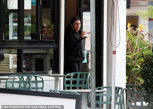 Brailey is seen leaving the cafe after having breakfast with members of his family.