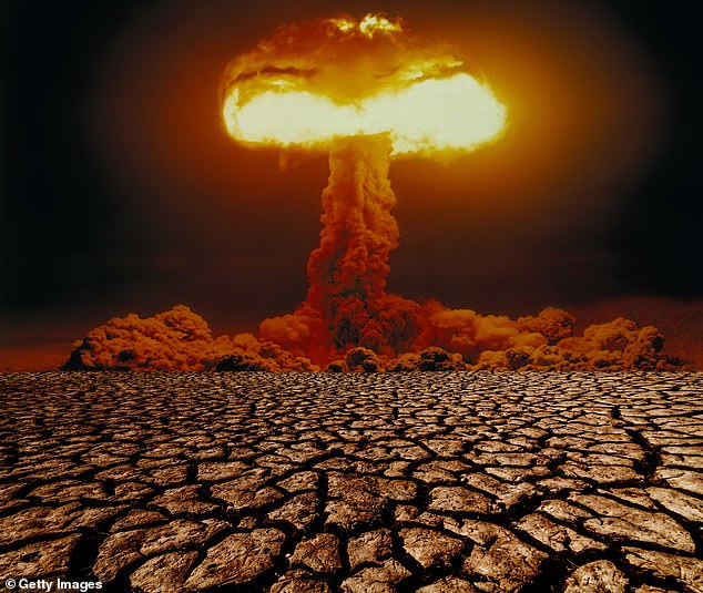 The dossier revealed that Moscow would be willing to use nuclear weapons in the early stages of a conflict against its adversaries. Pictured: Artist's impression of a nuclear explosion