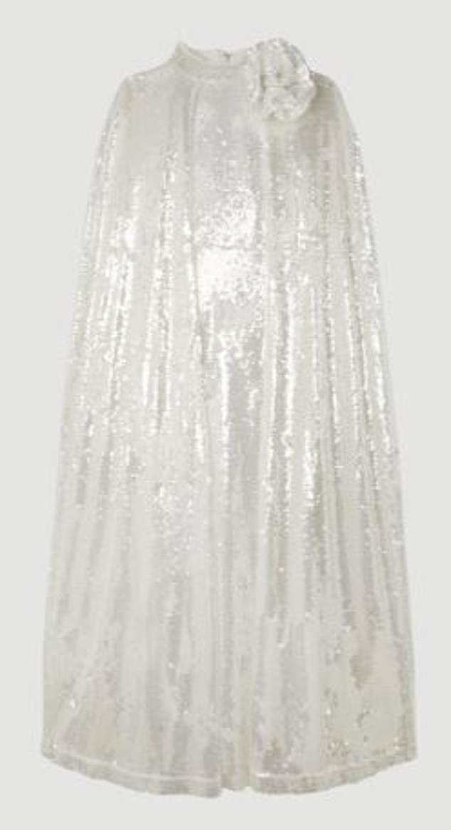 Maxi dress with sequin cape, £125, karenmillen.com