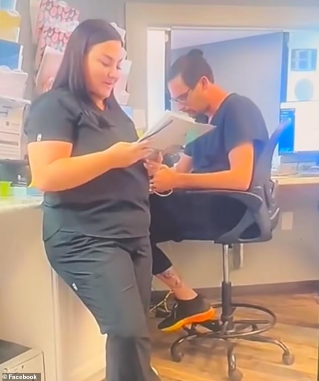 The original video shows employees laughing at a patient's thoughts on different treatment options and concerns about various procedures.