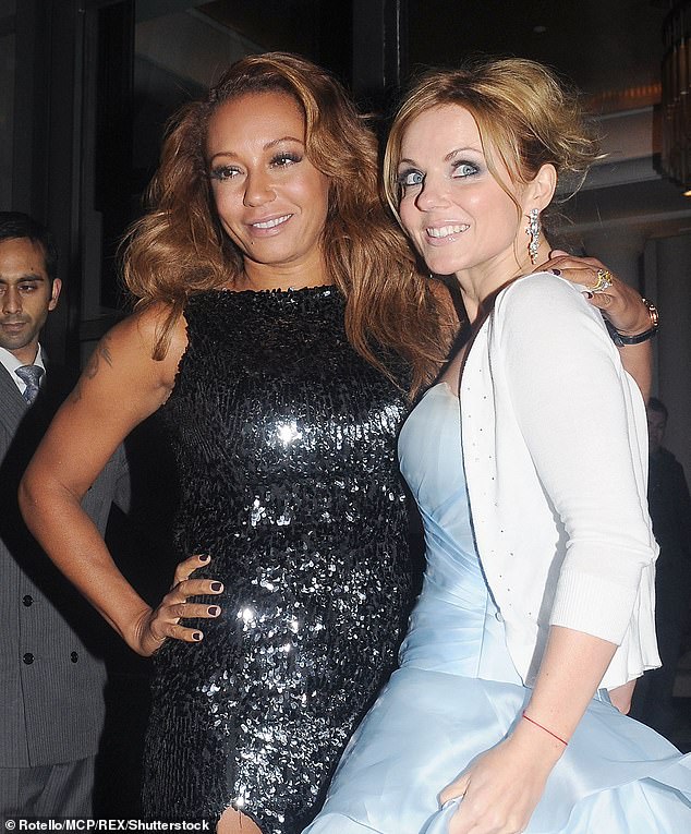 Mel B with Geri Halliwell in 2012, when the two appeared to be closer friends than they are now.