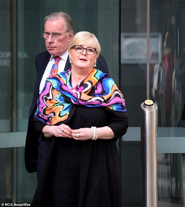 Liberal Senator Linda Reynolds is pictured, left, outside the Supreme Court in Washington last week.