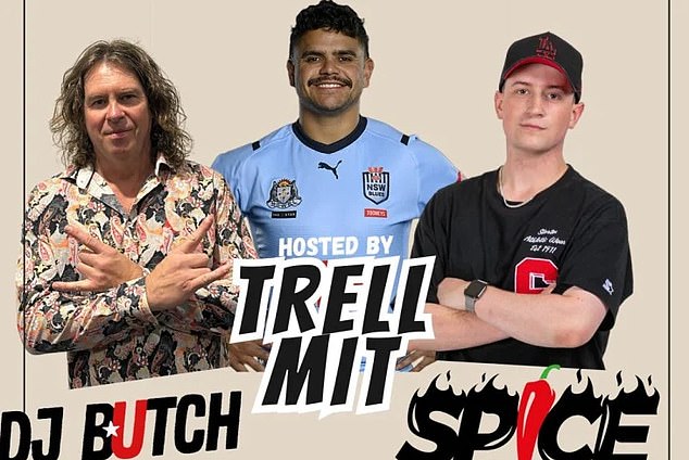 The poster advertising Latrell Mitchell's club night at a local pub in Dubbo