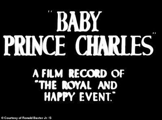 A still taken from the rare film footage of King Charles' baptism from 1948