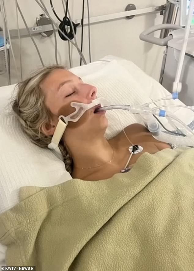 At first, Hull was unable to breathe on her own and was put on a ventilator.