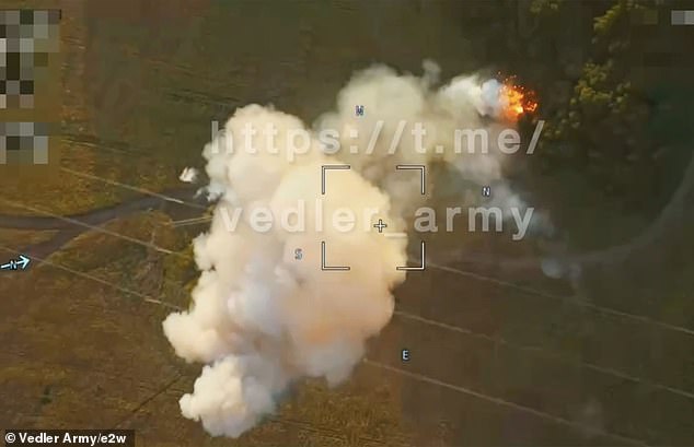 Video from the battlefield shows an armored vehicle being destroyed by a drone.