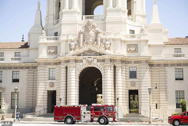 Monday's mini-quake caused minimal damage, but local news reports detected water pouring from a breach beside Pasadena City Hall, where firefighters had gathered to help civilians.