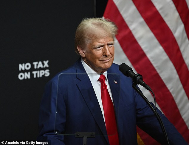 Former President Donald Trump at a campaign event in Asheville, North Carolina, on August 14, 2024