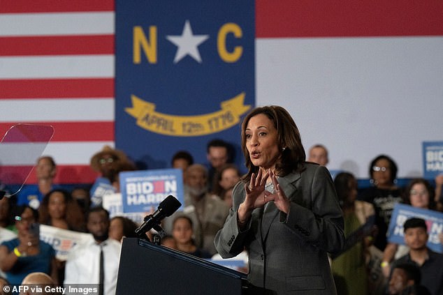 Kamala Harris in North Carolina on July 11 before President Biden dropped out of the race. She is scheduled to return to the state to deliver a speech on economic policy on Friday.