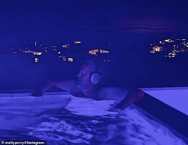 In his latest Instagram post, Perry shared images of himself at home in the hot tub where he would soon be found dead.