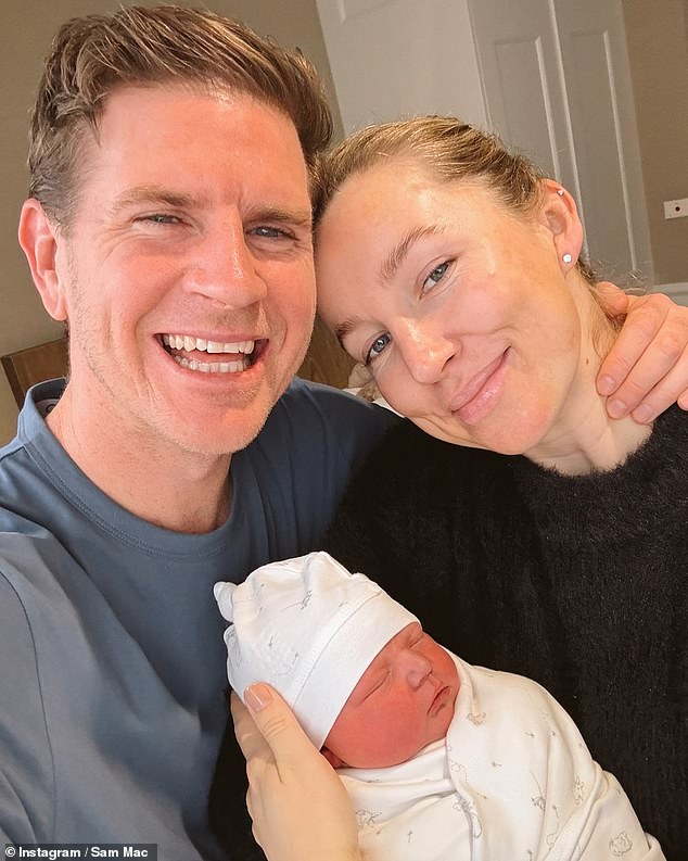 Sunrise weather presenter Sam Mac has welcomed his second child, a baby girl, with fiancée Rebecca James. All photos