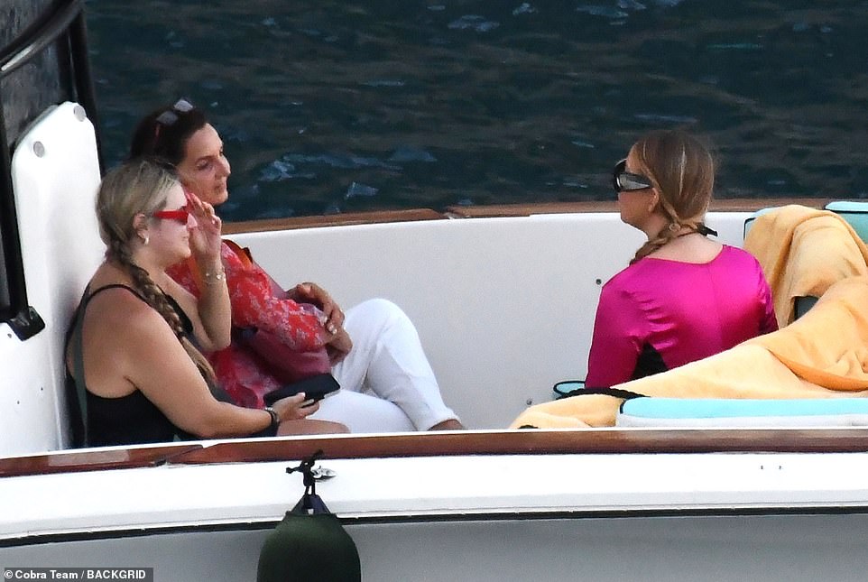 Carey was also seen talking to some friends who accompanied him during the relaxing excursion on the water.