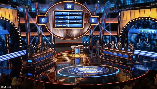 The hilarious incident occurred after Harvey asked the poll question: 'Name something Mrs. Peanut might do to Mr. Peanut if she gets angry.'