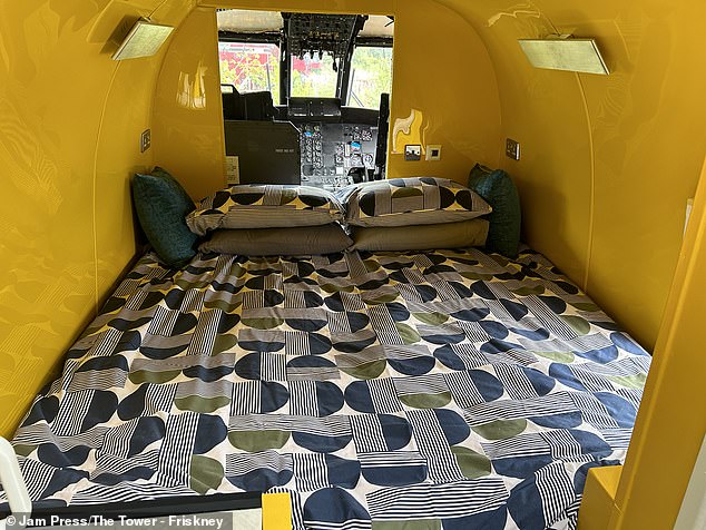 The helicopter can accommodate four adults and there is room to convert a sofa into a small single cabin for an additional child.